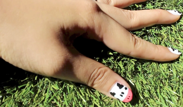 How-to: cute cow print nail art