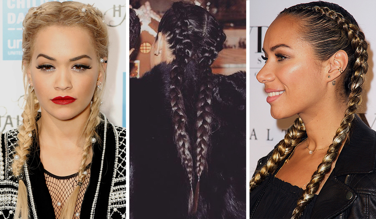 Braided pigtails are back on trend