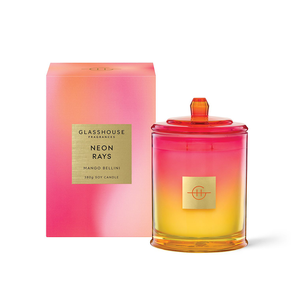Glasshouse Fragrances Neon Rays Soy Candle Reviews beautyheaven