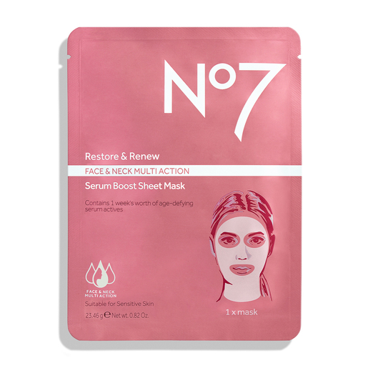 No7 Restore & Renew Face & Neck Multi Action Serum Boost Mask